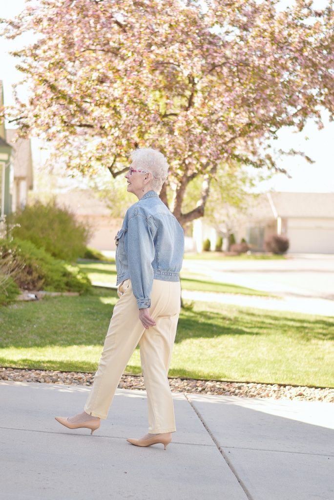Looking Modern with a jean jacket for women over 70