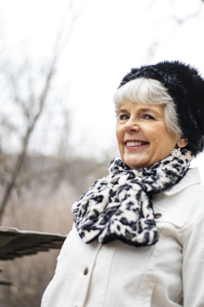 How to wear a faux fur scarf for women over 70