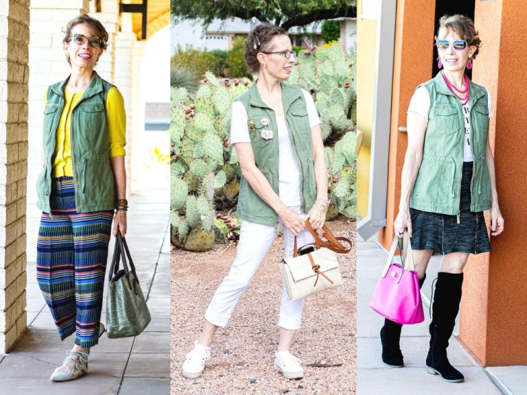 5 Different Green Vest Outfit Ideas for Women over 50