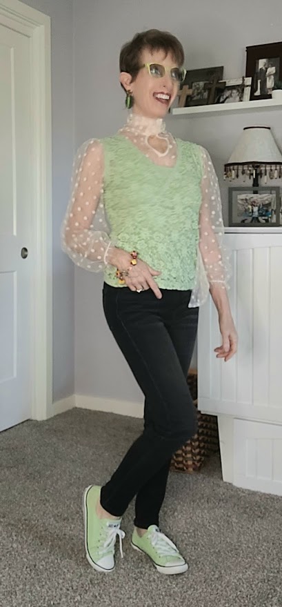 My daily outfits with lime green for fall