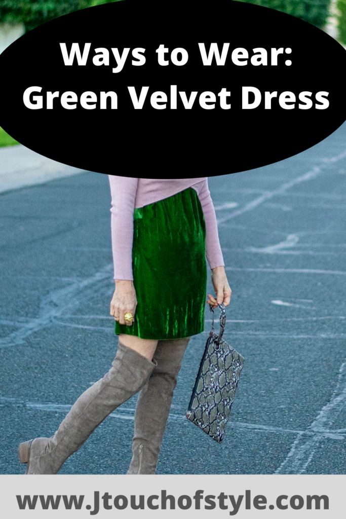 Ways to wear a velvet green dress