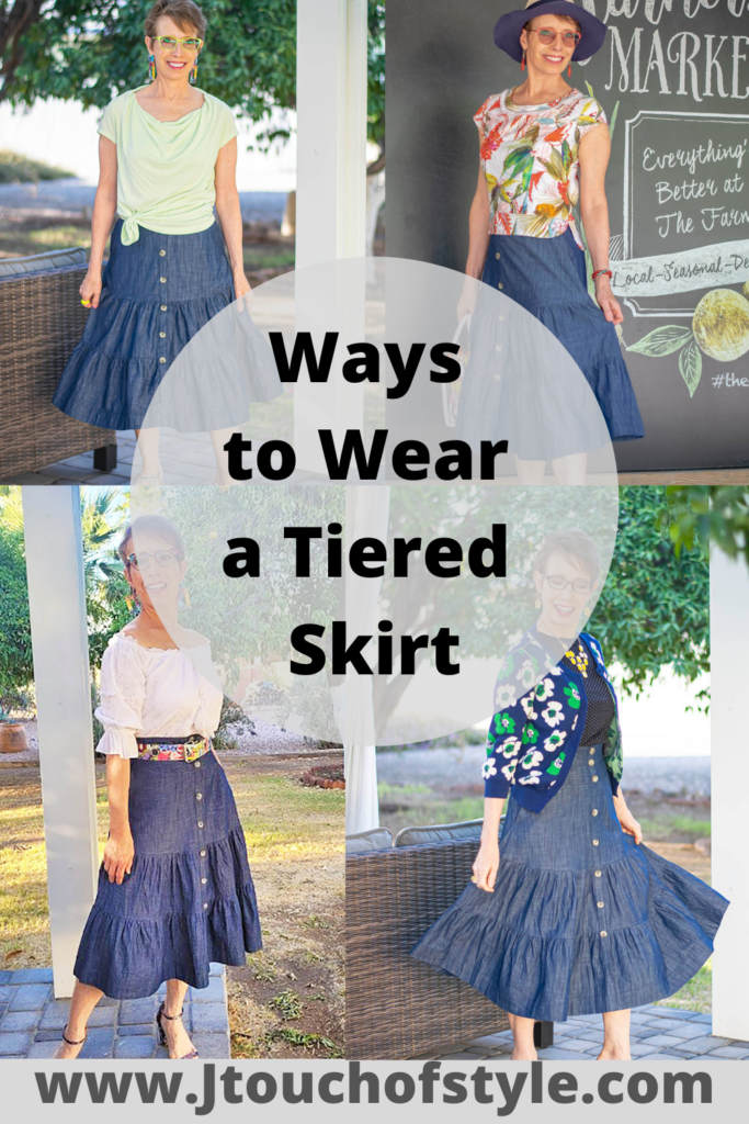 4 ways to wear a tiered skirt