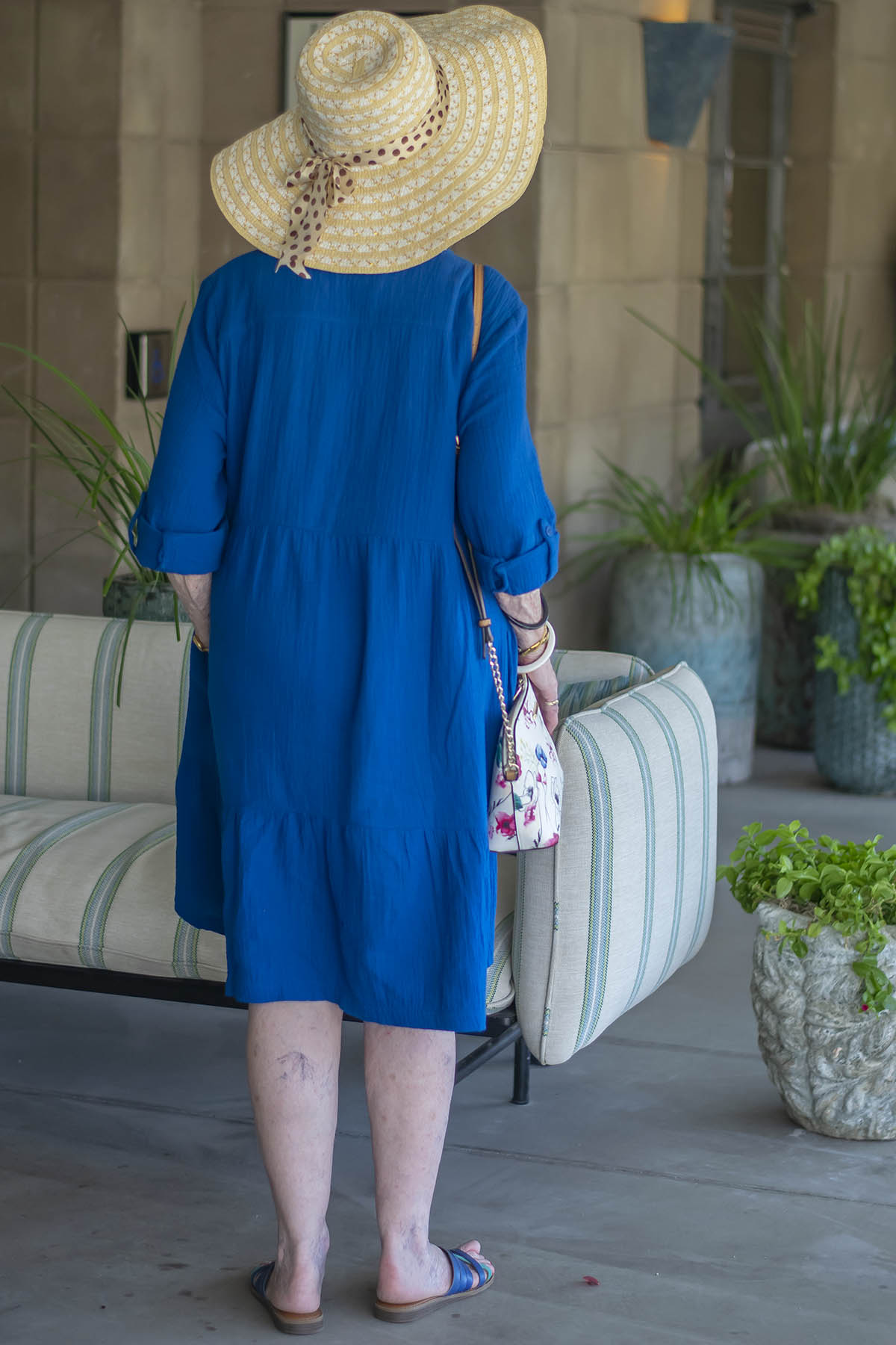 Tiered dress for resort wear for women over 50