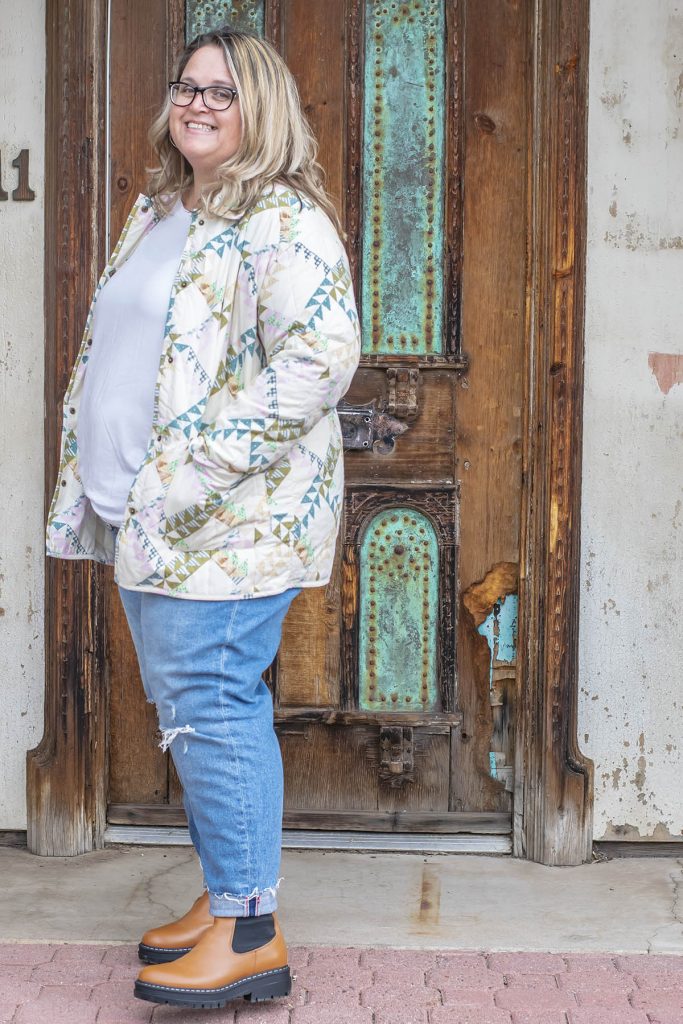 How to style a print jacket with jeans